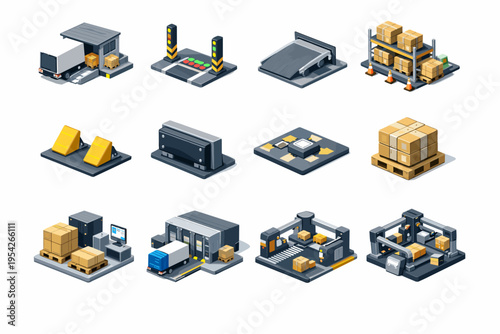 Simple shipping generation image chock outbound icon zone vehicle marker vector dock