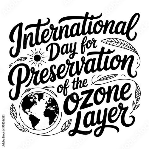 International day for preservation of the ozone layer vector typography