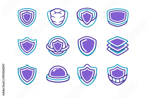 Image soft shield rounded armor vector guard generation elastic simple icon inner