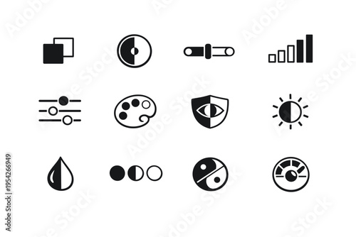 Symbol image sign vector tonal color slider bar hues icon generation midpoint