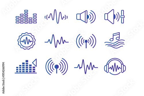 Output generation image wave vector sign signal sound icon volume indicator pulse