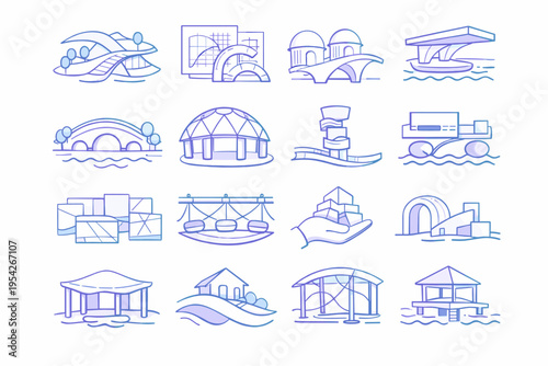 Design serene minimal balanced icon generation scene simple architectural image vector structure