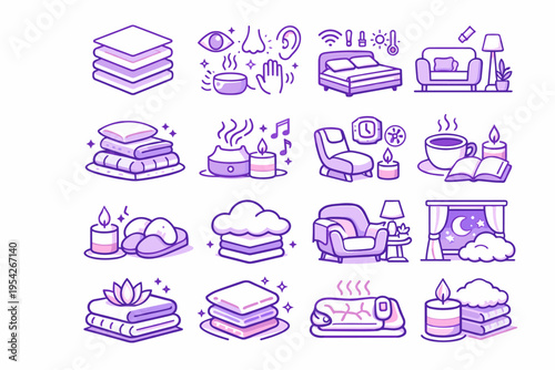 Icon lifestyle softness icons image simple integrated comfort scene layering vector generation