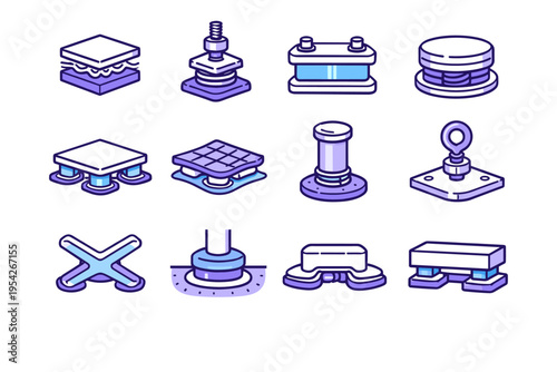 Pad load simple insert isolator vibration anchoring base generation image vector part