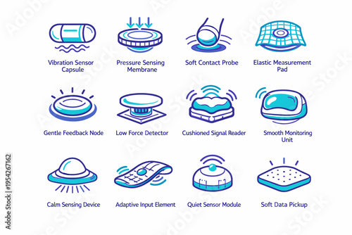 Simple soft vector generation sensing vibration calm module elastic icon detector image