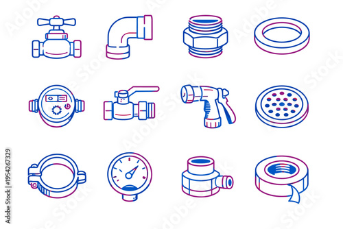 Icon drain image rubber simple flow strainer elbow gasket generation vector hose