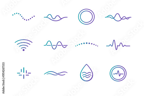 Image mark dot generation badge icon vibration drifting ring simple vector symbol