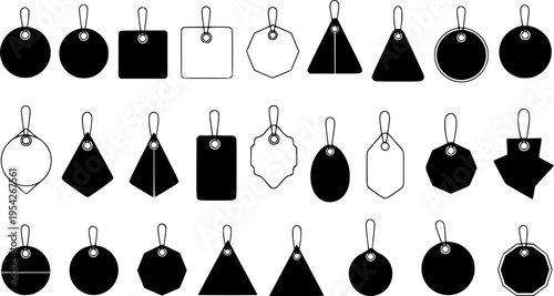 Collection of Green Geometric Shapes with Holes for Hanging
