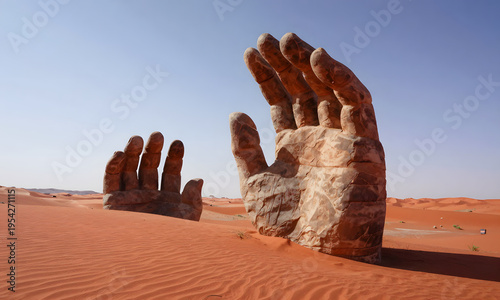 Stone Hand Sculptures in Sahara