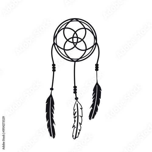 dreamcatcher design vector silhouette