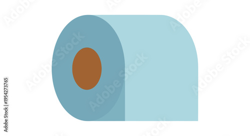 Light blue toilet paper roll illustration isolated on white background vector