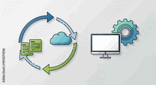 Cloud computing data sync process.