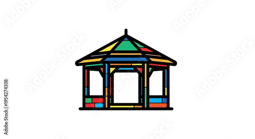 Colorful Pavilion Structure Architecture.