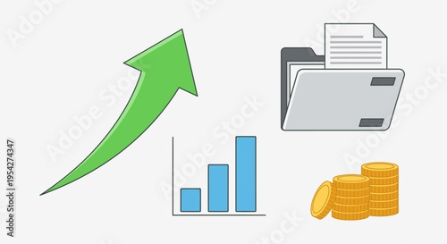 Increasing business finance growth concept.