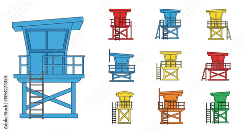 Lifeguard Watchtower Tower Stand Structure.