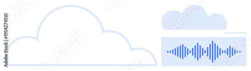 Cloud storage. A visual ion of cloud storage combined with voice recognition elements, modern cloud-based solutions. Cloud storage for data management, tech, and automation. Ideal for technology