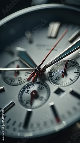 Closeup of a Watch Face Moving.
