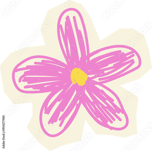 Flower Doodle Sticker Paper Cut