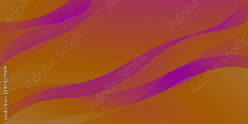 Abstract background featuring fluid wave shapes in vibrant shades of orange and magenta purple
