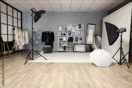 Interior of photo studio wi...