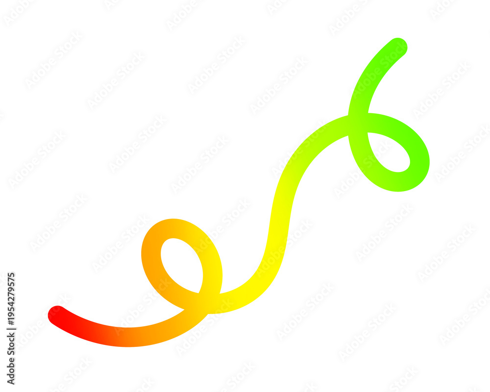 Obraz premium Raster illustration of colorful hand drawn gradient squiggle