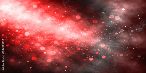 A vibrant digital background featuring swirling red and black nebula clouds with glowing bokeh light