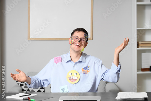 Young businessman with draw...