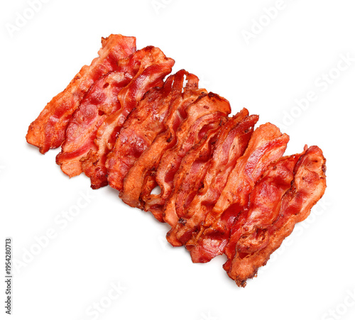 Many fried bacon rashers on...