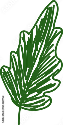 Leaf Hand Drawn Crayon Sketch