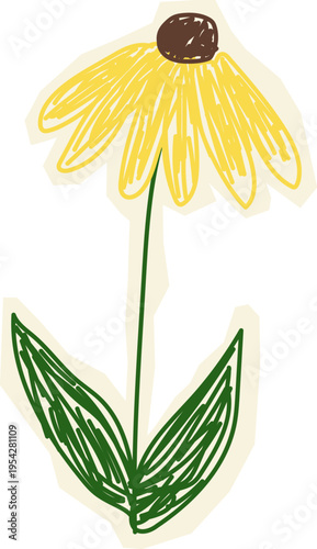 Flower Doodle Scrapbook Sticker