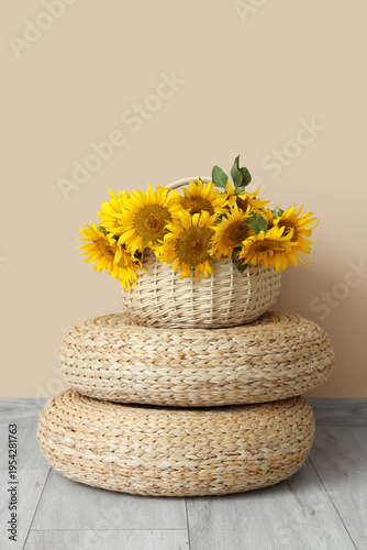 Wicker basket with beautifu...