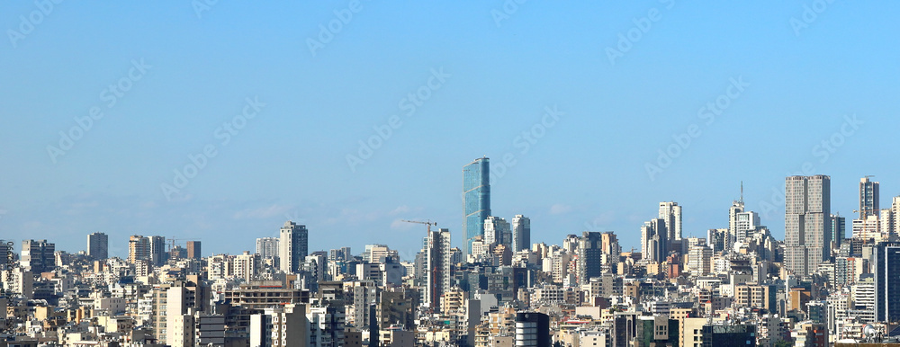 Obraz premium Panoramic View of the Beirut Skyline, Lebanon