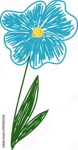 Flower Doodle Crayon Sketch