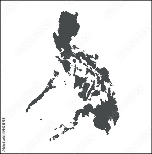 Vector Simple Map of Philippines in detail