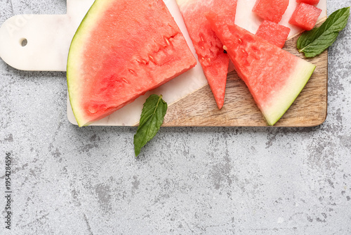 Board with pieces of fresh ...