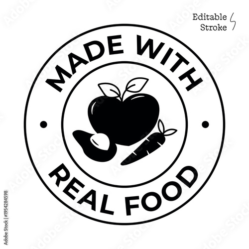 Superfood Nutrient Rich Food Seal Healthy Organic Product Badge With Apple Avocado Carrot Icon