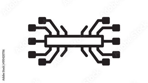 Microchip Circuit Board Electronics Technology Icon Vector Illustration