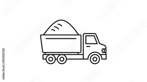Cement Mixer Truck Construction Vehicle Transporting Materials Icon
