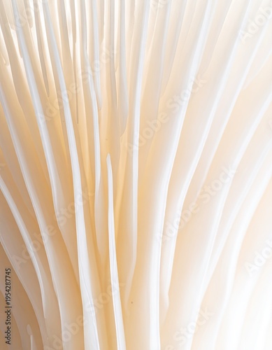 Close-up view of the delicate lamellae of a mushroom.
