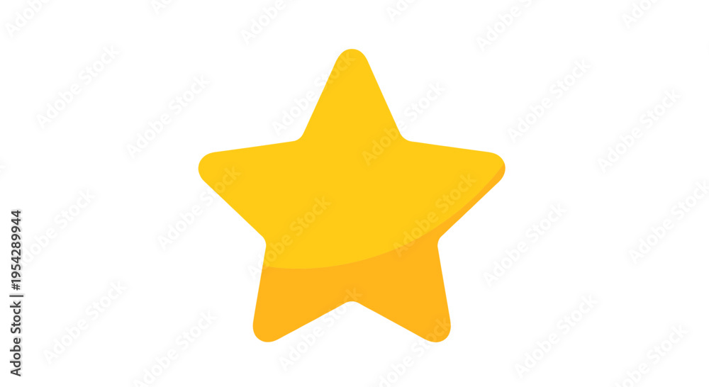 Obraz premium Radiant cartoon star radiating cheerful vibes on clean backdrop for designs