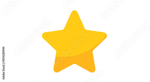 Radiant cartoon star radiating cheerful vibes on clean backdrop for designs