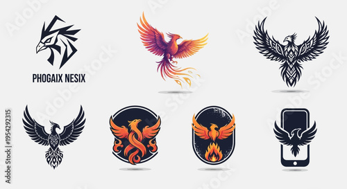 Collection of bird logos and icons.