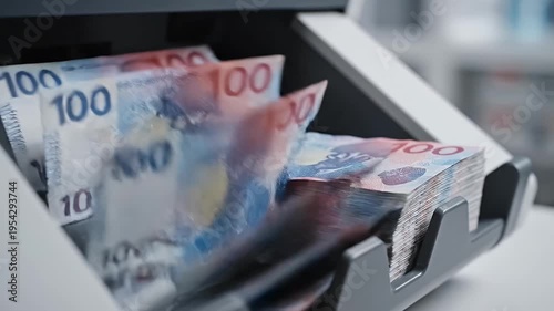 Counting Norwegian Kroner Bills in a Modern Money Counter Machine