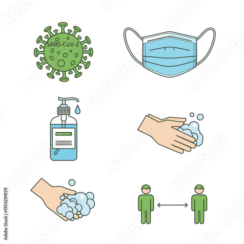 Coronavirus prevention measures and hygiene practices during pandemic.