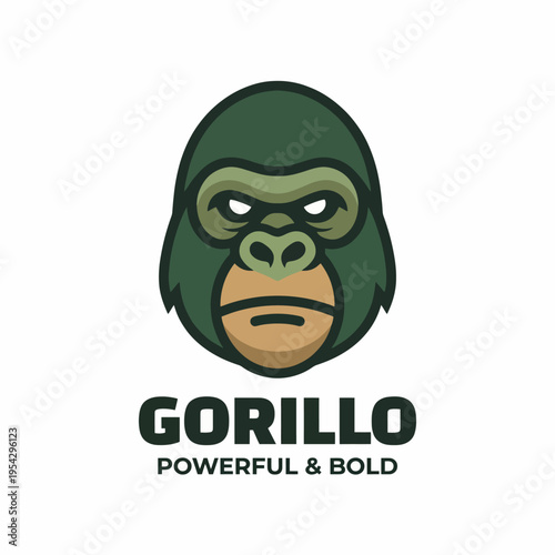 This striking gorilla logo embodies strength and confidence, ideal for brands in fitness, wildlife conservation, or strength training sectors.