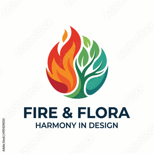 A creative blend of fire and tree elements, symbolizing harmony between nature and elemental forces. Ideal for eco-friendly brands or nature-focused projects.