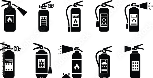Intl firefighters day fire extinguishers symbols and icons