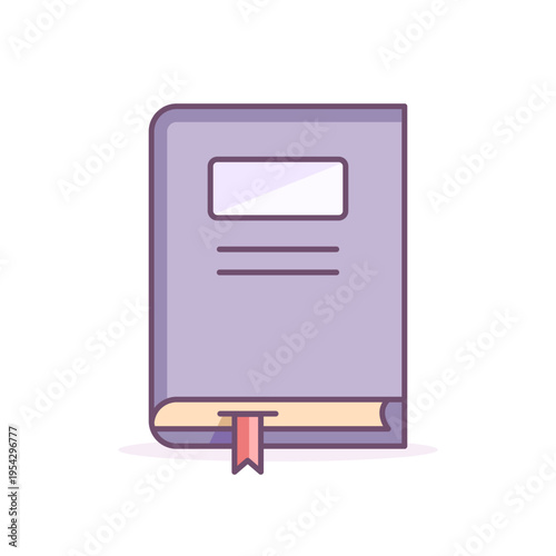 Purple closed book icon flat design. Vector isolated illustration