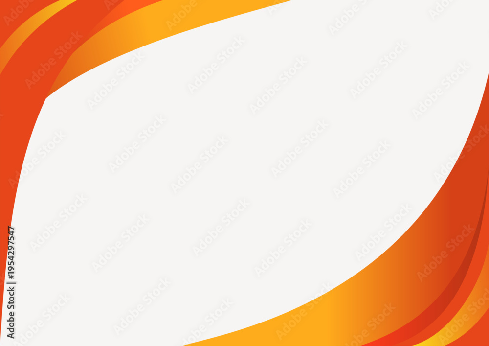 Obraz premium Dynamic orange and yellow gradient wave pattern on a white background.