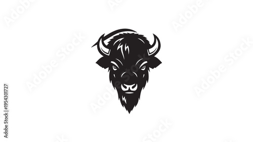 Bull head silhouette strong animal logo vector